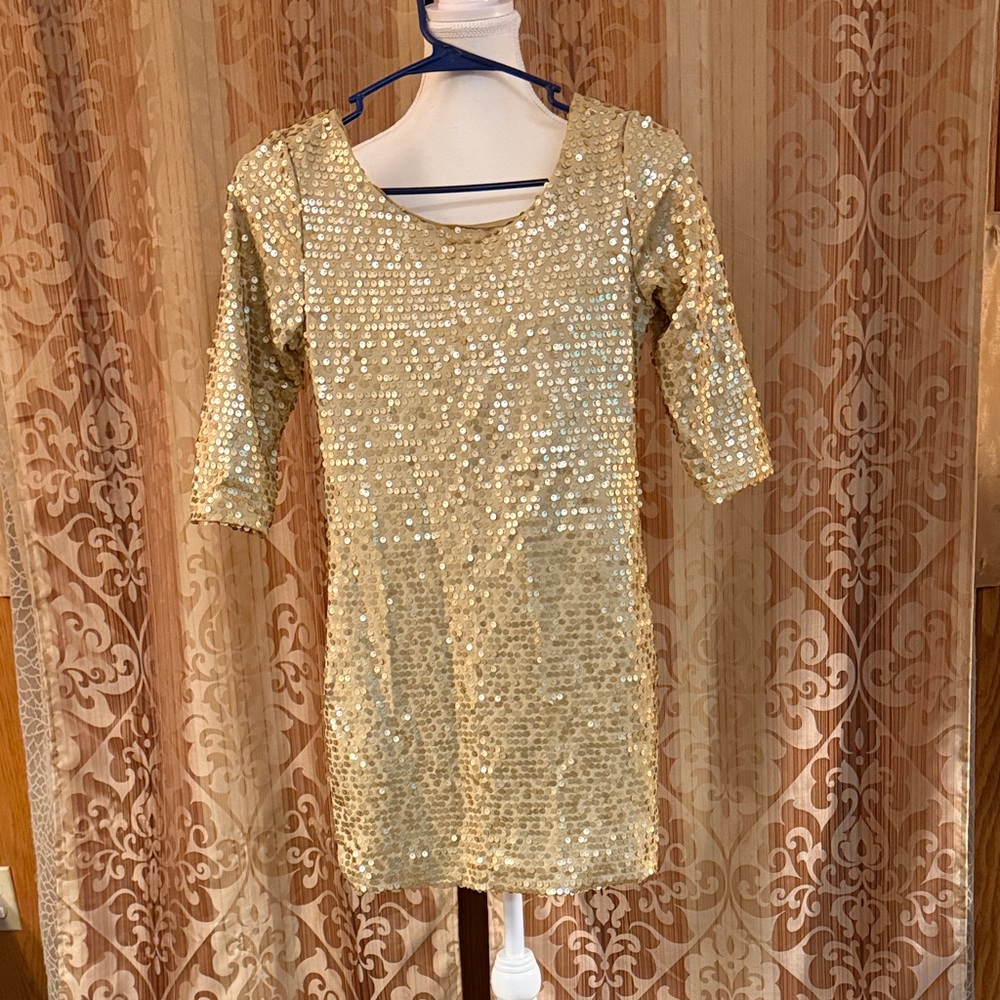 Love Tease Gold Sequin Mini Dress - Picture 1 of 5